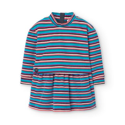 Robe en velours à rayures multicolores BOBOLI