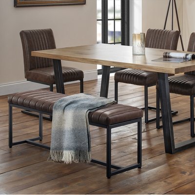 Houston Leather Dining Bench SO'HOME