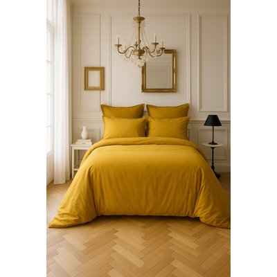 Housse de couette satin de coton lavé unie, Desir BATON ROUGE