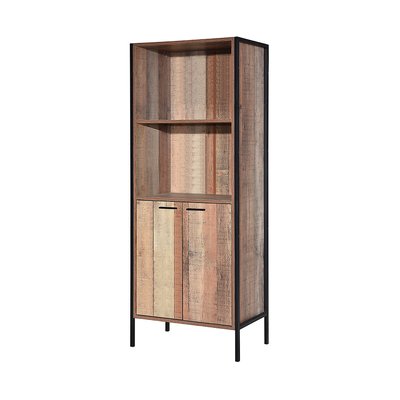 Industrial Style Oak Effect Display Cabinet SO'HOME