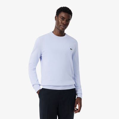 Pull coton uni col rond LACOSTE