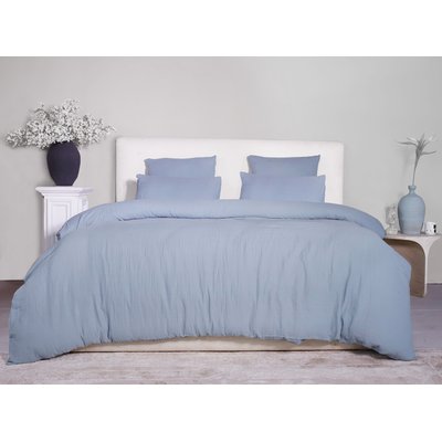 Parure unie avec housse de couette et taie(s) en gaze de coton lavé, Ava C DESIGN HOME TEXTILE
