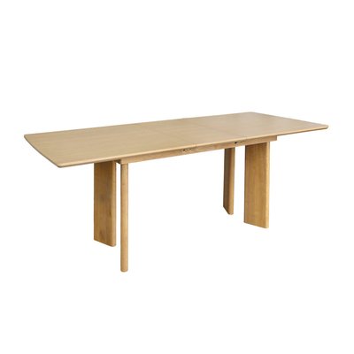Table à manger rectangulaire extensible bois d'hévéa et placage chêne 6-8 places ALBANE SWEEEK