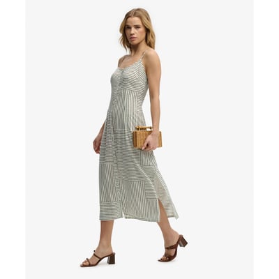 Robe Midi Bretelles Boutonnée à Motif SUPERDRY