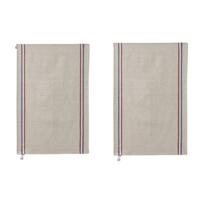 Lot de 2 torchons en pur lin, Tricolore, Made in France COUCKE