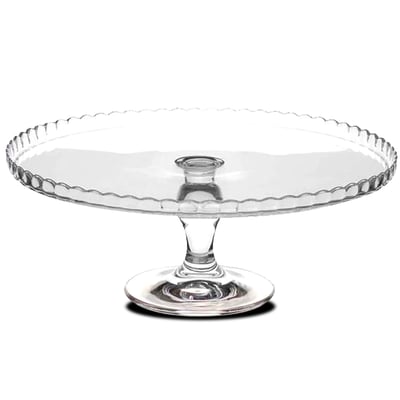 Présentoir à Gâteau / Tarte sur Pied Rond en Verre Transparent WADIGA