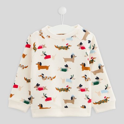 Sweat manches longues col rond imprimé en coton BIO, certifié OEKO-TEX BOUT'CHOU
