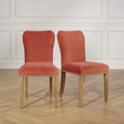Lot de 2 chaises en chêne et velours clouté HUNTER ROBIN DES BOIS