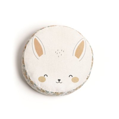 Pouf imprimé animalier coton FUNNY LAPIN TODAY