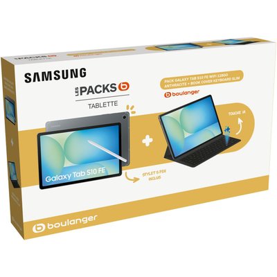 Tablette Android Pack Galaxy Tab S10 FE 128Go + BookCover Keyboard Slim + S Pen inclus SAMSUNG