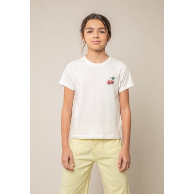 T-shirt fille en coton à motif cerises CHERRYHEARTH DEELUXE