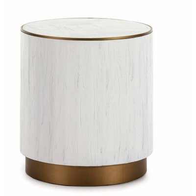 Table d'appoint bois et métal, ronde chic RECOLLECTION