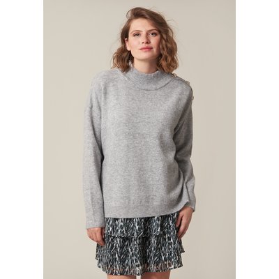 Pull femme col montant et épaule boutonnée FRIDA DEELUXE