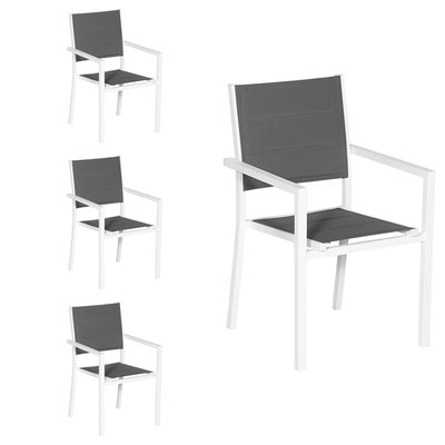 Chaises rembourrées en aluminium, lot de 4 HAPPY GARDEN