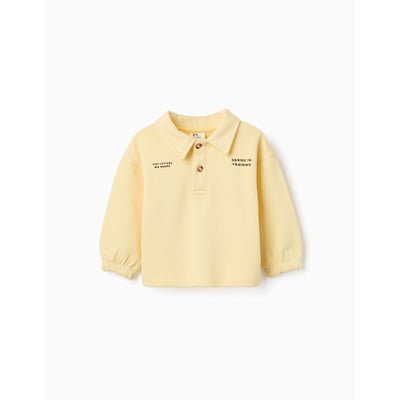 Sweat en coton avec col polo et imprimé ZIPPY