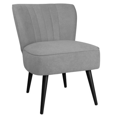 Fauteuil dossier rainuré tissu bleu foncé PIER IMPORT
