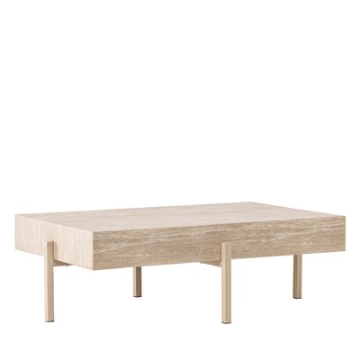 Table basse effet travertin et métal 80x130cm - VADHOLMEN VIND