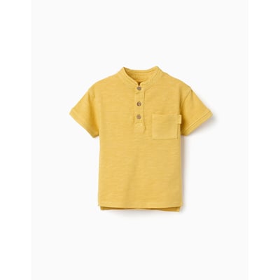 T-shirt en coton avec col mao et poche ZIPPY