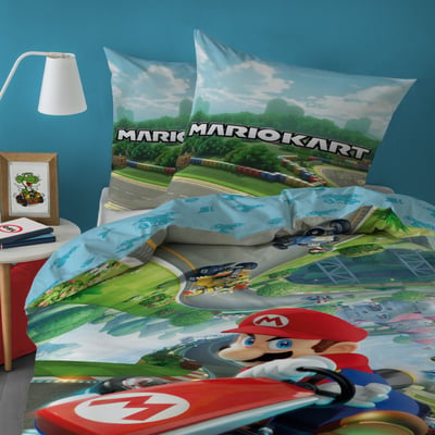 Parure de lit imprimée 100% coton, UPSIDE DOWN SUPER MARIO