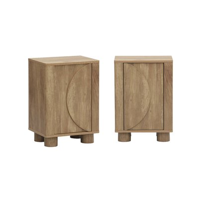 Table de chevet effet bois de manguier 1 porte réversible (lot de 2) PONDI SWEEEK