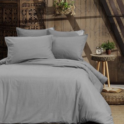 Parure housse de couette + 2 taies 65x65 cm en coton lavé bio ORGANIKA SENSEI MAISON