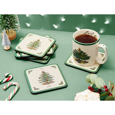 Set of 6 Christmas Tree Coasters PIMPERNEL