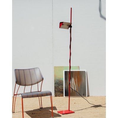 Grand lampadaire rouge Julien N°98 - Bon état DEBONGOUT