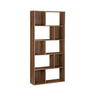 Etagère bibliothèque décor bois 5 étagères 10 compartiments PIETER SWEEEK