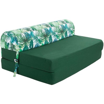 Chauffeuse double en coton coussin imprimé Deep jungle JARDINDECO