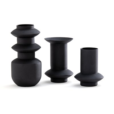 Lot de 3 vases design en métal fer texturé Anaïa LA REDOUTE INTERIEURS
