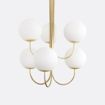 Suspension laiton et verre opaline, Moricio LA REDOUTE INTERIEURS
