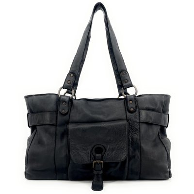 Maxi sac à main porté épaule en cuir vintage QUEEN M OH MY BAG