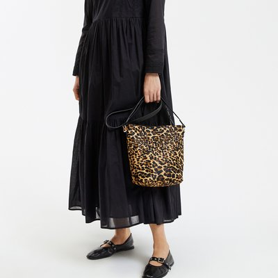 Borsa a secchiello in pelle leopardata LA REDOUTE COLLECTIONS
