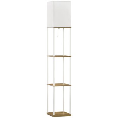 Lampadaire étagères 3 niveaux aspect bois et blanc HOMCOM