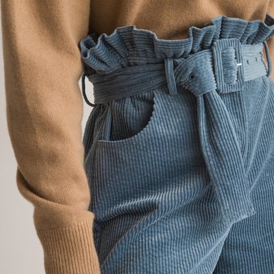 Corduroy Paper Bag Shorts LA REDOUTE COLLECTIONS