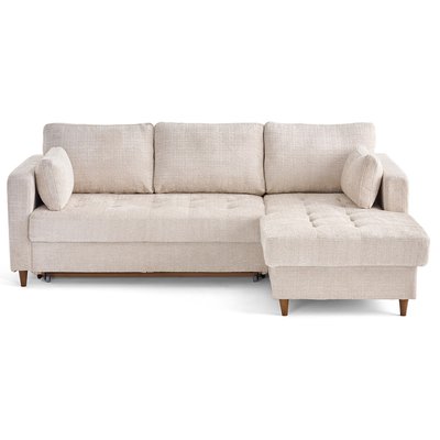 Canapé d'Angle Convertible en Velours texturé 4 places - ANNA LISA DESIGN