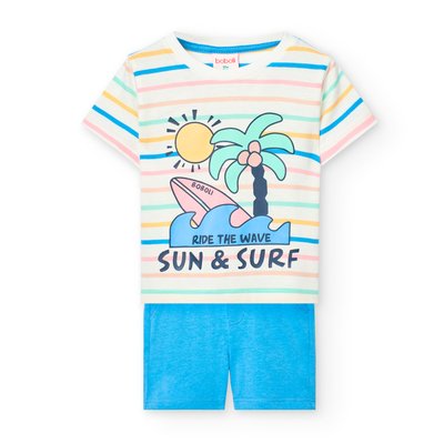 Ensemble t-shirt et short en coton BOBOLI