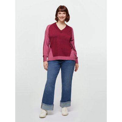 Pull colour block dans les tons rose et bordeaux FIORELLA RUBINO