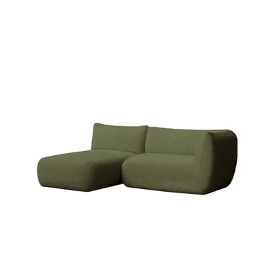 Canapé vert bouclé avec chaise longue gauche 230x148 cm - ARNAU HANNUN