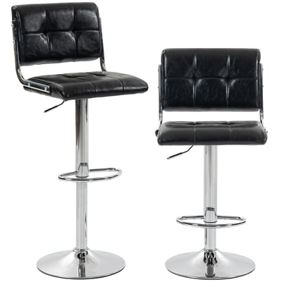 Tabouret de bar PU Noir HOMCOM
