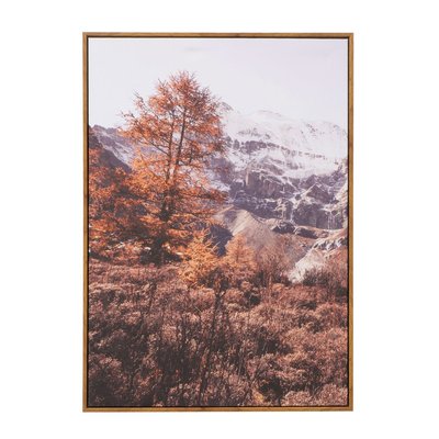 Tableau décoratif bois et toile montagne 50cm WADIGA