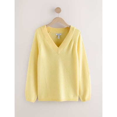 Pull col v en laine mérinos n. NEXT