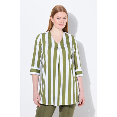 Blouse à rayures verticales. Col ULLA POPKEN