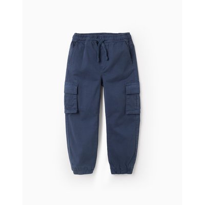 Pantalon en Sergé avec Poches Cargo ZIPPY