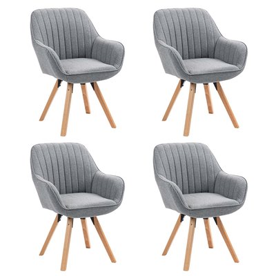 Lot de 4 fauteuil de salle à manger rotatif scandinave, CARSON MEUBLES COSY