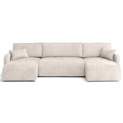 Canapé Panoramique Convertible Tissu moucheté 7 places - APOLLINE LISA DESIGN
