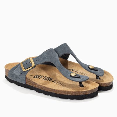 Tongs en cuir suédé MERCURE pour femme BAYTON