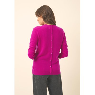 JANICE pull col rond violine en cachemire JUST CASHMERE