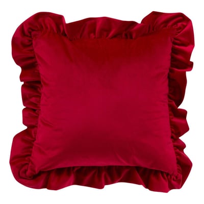 Coussin de Noël à volants rouge 51 x 51 cm FEERIC LIGHTS & CHRISTMAS