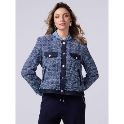 Veste réalisée en tweed de coton mélangé avec ajout de FIL fil textile OLTRE